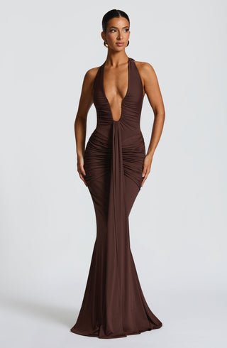 Rosetta Maxi Dress - Plum Brown - glavon