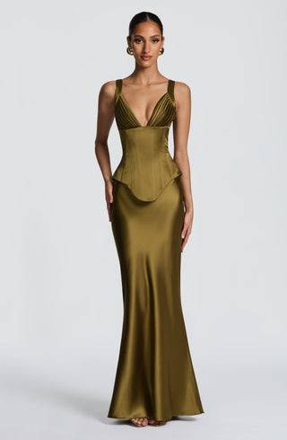 Rowan Corset - Deep Olive - glavon