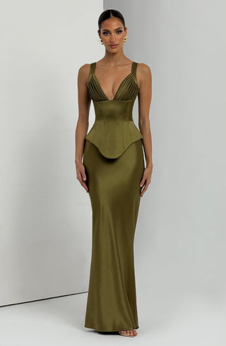 Rowan Corset - Deep Olive - glavon