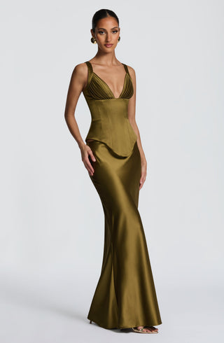 Rowan Corset - Deep Olive - glavon