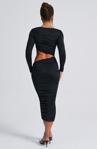 Rylee Midi Dress - Black - glavon