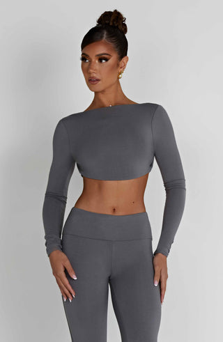 Sahra Top - Charcoal - glavon