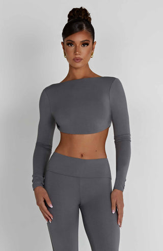 Sahra Top - Charcoal - glavon