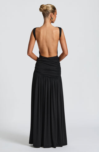 Saira Maxi Skirt - Black - glavon