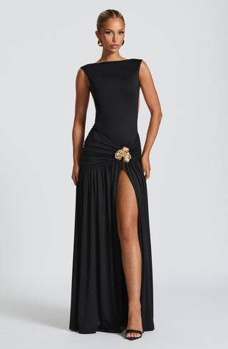 Saira Maxi Skirt - Black - glavon