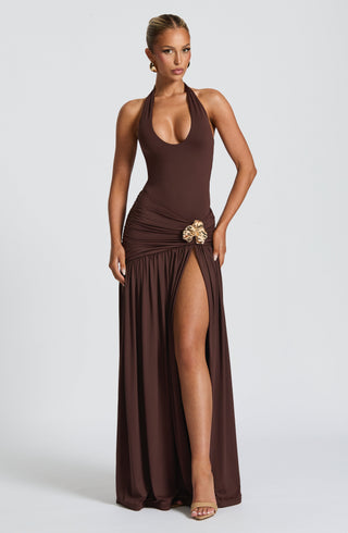 Saira Maxi Skirt - Plum Brown - glavon