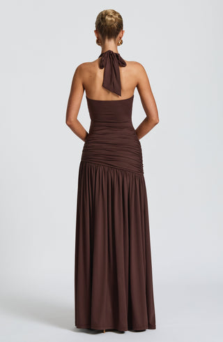 Saira Maxi Skirt - Plum Brown - glavon