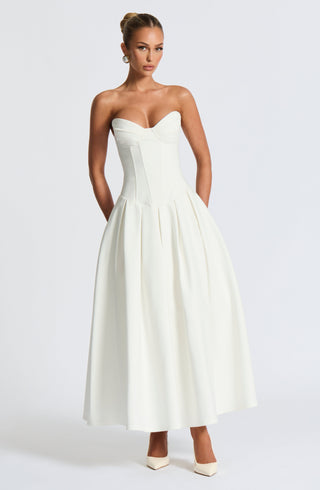 Salma Midi Dress - Ivory - glavon