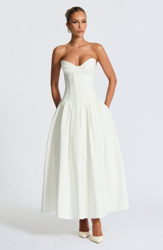 Salma Midi Dress - Ivory - glavon