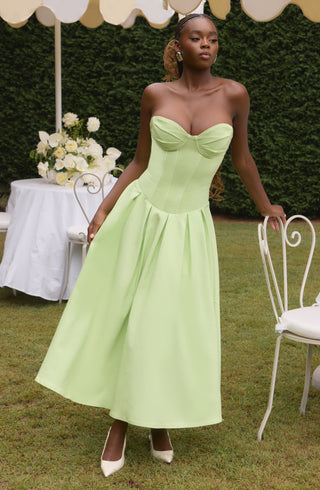Salma Midi Dress - Lime - glavon