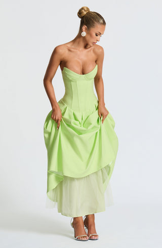 Salma Midi Dress - Lime - glavon