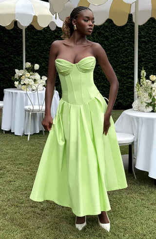 Salma Midi Dress - Lime - glavon