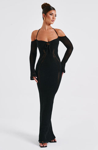 Samariah Maxi Dress - Black - glavon