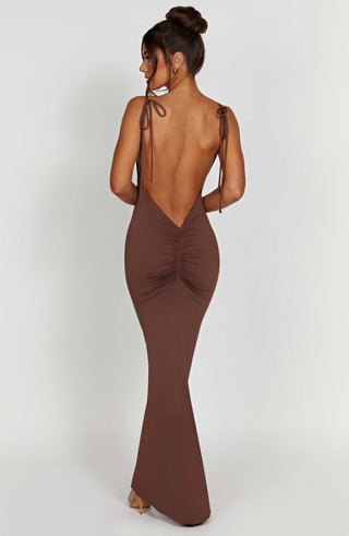 Sanya Maxi Dress - Chocolate - glavon