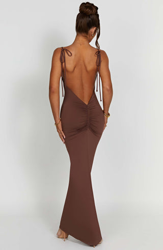 Sanya Maxi Dress - Chocolate - glavon