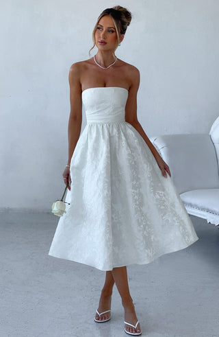 Saoirse Midi Dress - Ivory - glavon