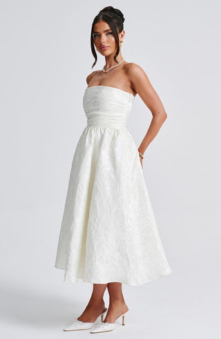 Saoirse Midi Dress - Ivory - glavon