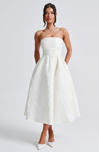 Saoirse Midi Dress - Ivory - glavon