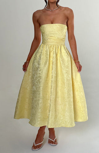 Saoirse Midi Dress - Lemon - glavon