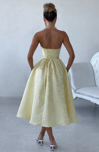 Saoirse Midi Dress - Lemon - glavon