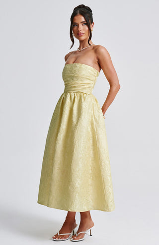 Saoirse Midi Dress - Lemon - glavon