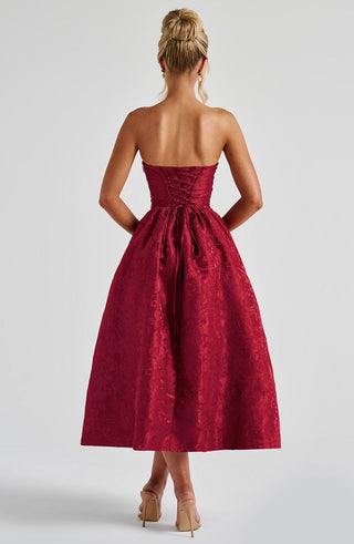 Saoirse Midi Dress - Red - glavon