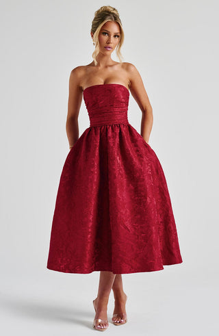 Saoirse Midi Dress - Red - glavon
