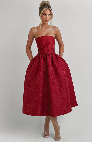 Saoirse Midi Dress - Red - glavon
