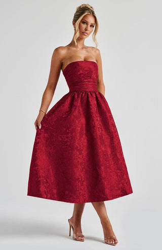 Saoirse Midi Dress - Red - glavon