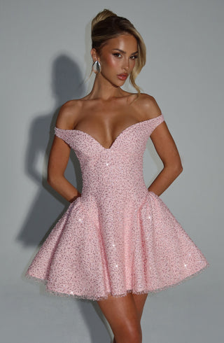 Sapphire Mini Dress - Blush - glavon