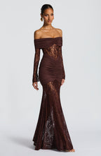 Sauline Maxi Dress - Plum Brown - Napalia