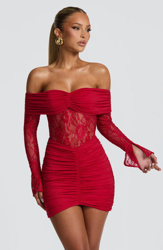 Sauline Mini Dress - Red - glavon
