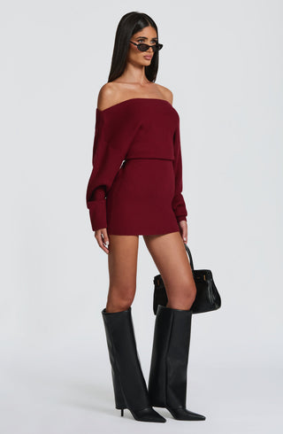 Sawyer Mini Dress - Burgundy - glavon