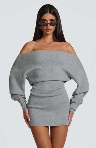 Sawyer Mini Dress - Light Grey - glavon