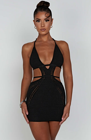 Selena Mini Dress - Black - glavon