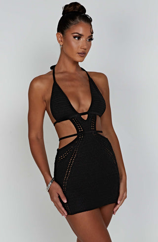 Selena Mini Dress - Black - glavon