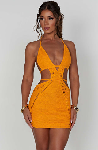 Selena Mini Dress - Tangerine - glavon