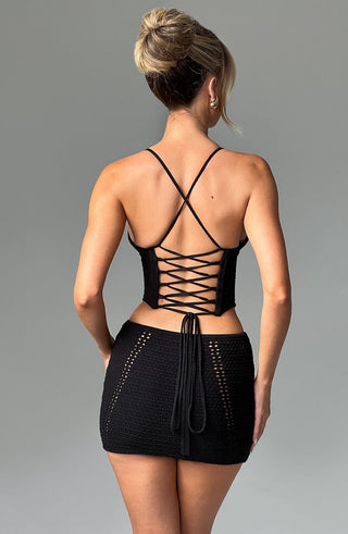 Selma Mini Skirt - Black - glavon
