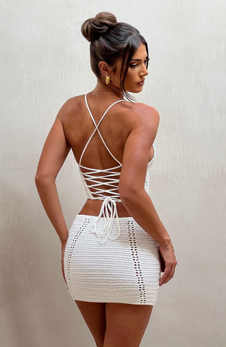 Selma Mini Skirt - White - glavon