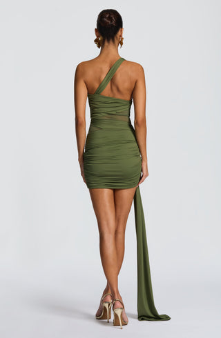 Shazia Mini Dress - Khaki - glavon