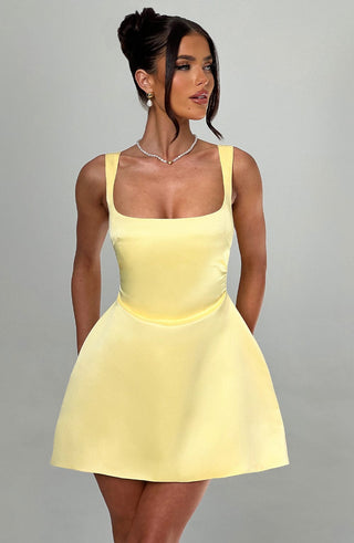 Sofie Mini Dress - Lemon - glavon
