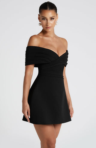 Solana Mini Dress - Black - glavon