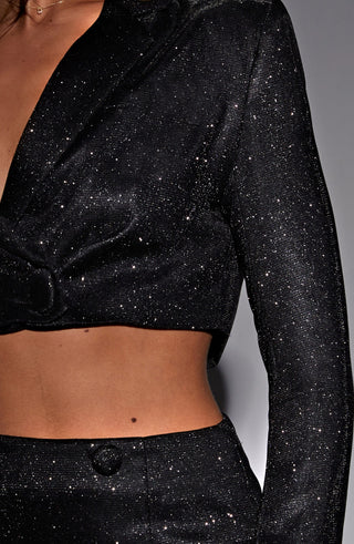 Stefania Mini Skirt - Black Sparkle - glavon