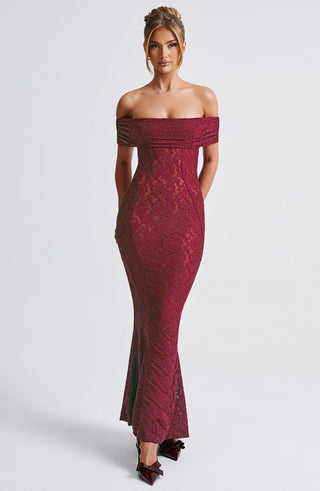 Stephanie Maxi Dress - Burgundy - glavon