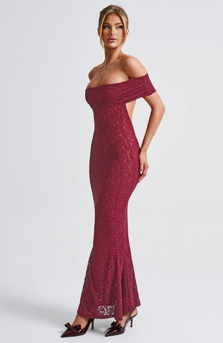 Stephanie Maxi Dress - Burgundy - glavon