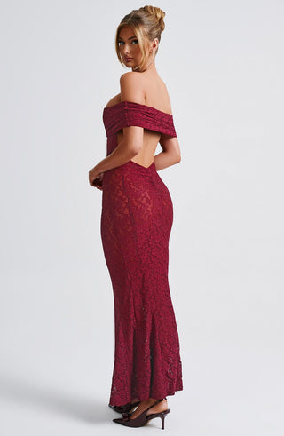 Stephanie Maxi Dress - Burgundy - glavon