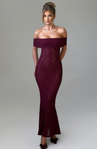 Stephanie Maxi Dress - Burgundy - glavon
