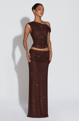 Sterling Maxi Skirt - Plum Brown - glavon