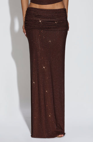 Sterling Maxi Skirt - Plum Brown - glavon