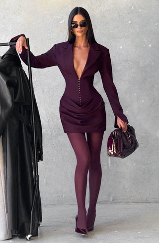 Susie Mini Dress - Plum - glavon